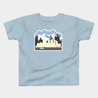 Airport building and airplanes on runway. Travel and tourism illustration design. Airport building and airplanes on runway. Kids T-Shirt